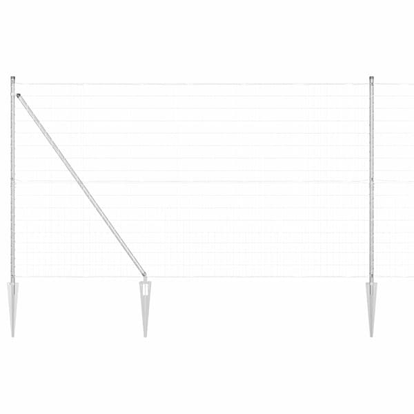 vidaXL Gjerde med stolpe sølv 1,6 x 10 m Stål