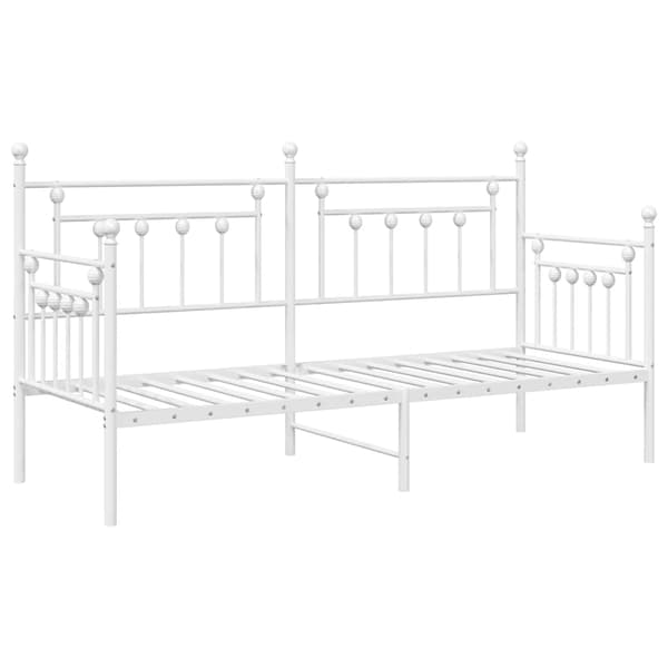 vidaXL Dagsengeramme Hvit 75 x 190 cm Stål