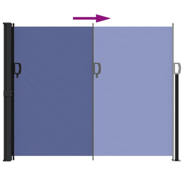 vidaXL Infällbar sidomarkis blå 160x600 cm