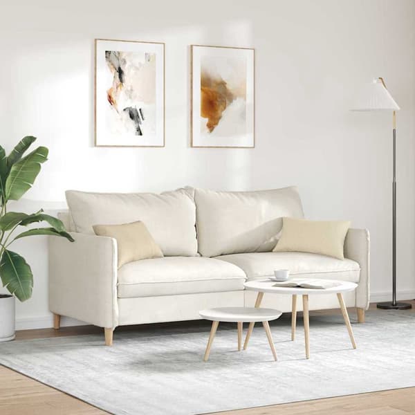 vidaXL Soffkuddar 2 st Gräddvit 50 x 30 cm tyg