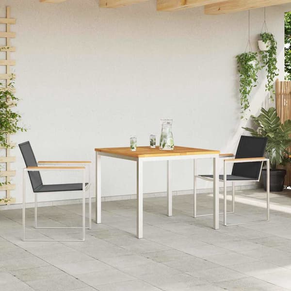 vidaXL Trädgårdsmöbelset 3 pcs Brun Massivt teakträ