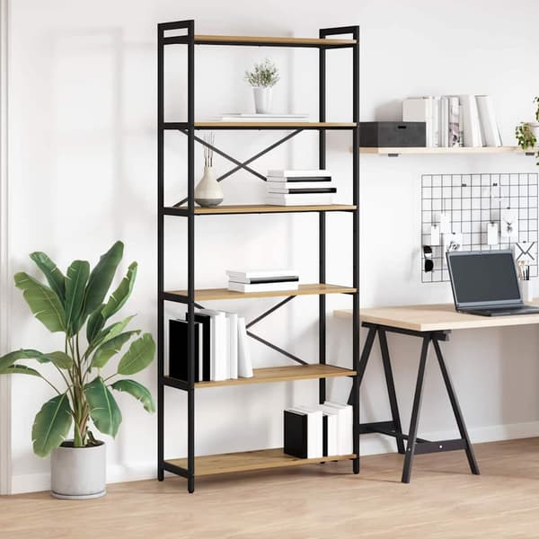 vidaXL Bokhylle Artisan Eik 80 x 30 x 189,5 cm Konstruert tre