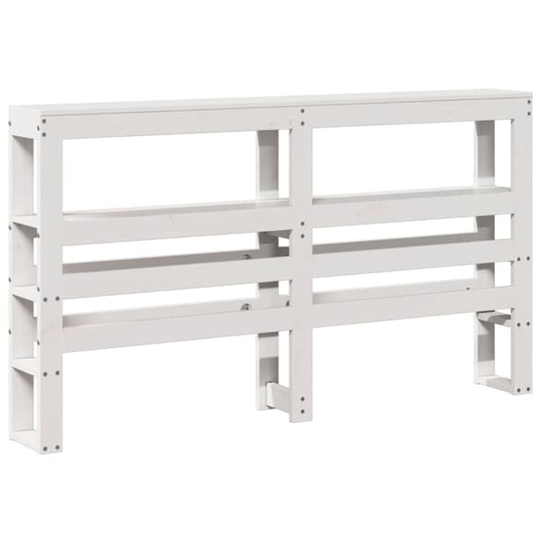 vidaXL Hodegavl med hyller hvit 150 cm heltre furu
