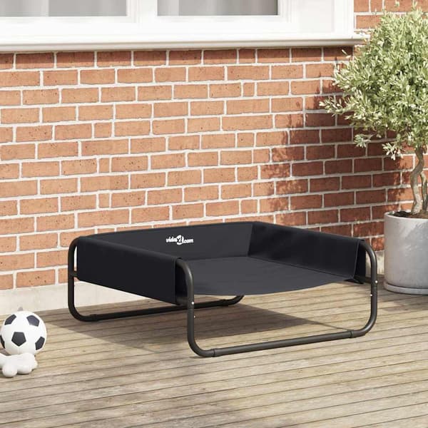 vidaXL Hundeseng Svart 75 x 75 x 30 cm Stål