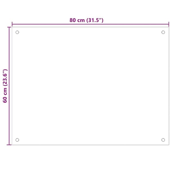 vidaXL Stänkskydd 2 st vit 80x60 cm härdat glas