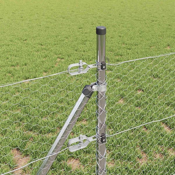 vidaXL Gjerdepåle sølv 100 x 0,4 m (25 mm mesh) Stål