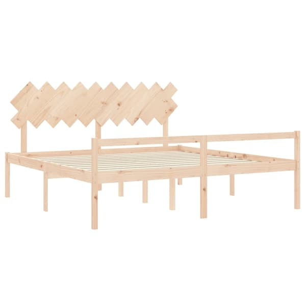 vidaXL Sengeramme med hodegavl 200x200 cm heltre