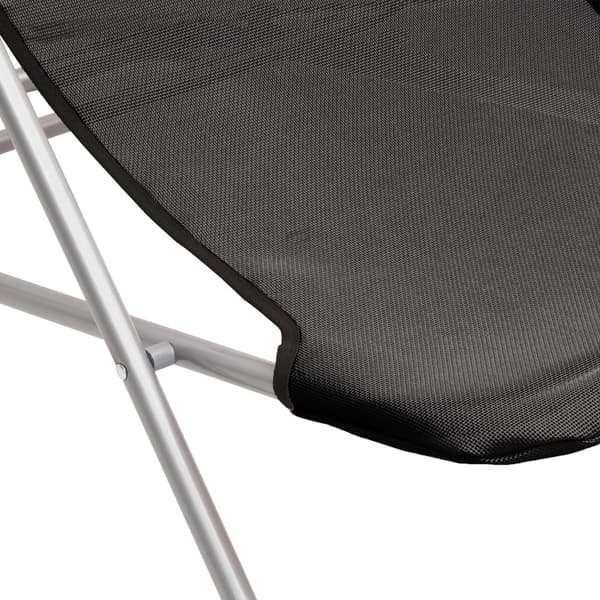 vidaXL Solstolar fällbara 2 st svart textilen och pulverlackerat stål