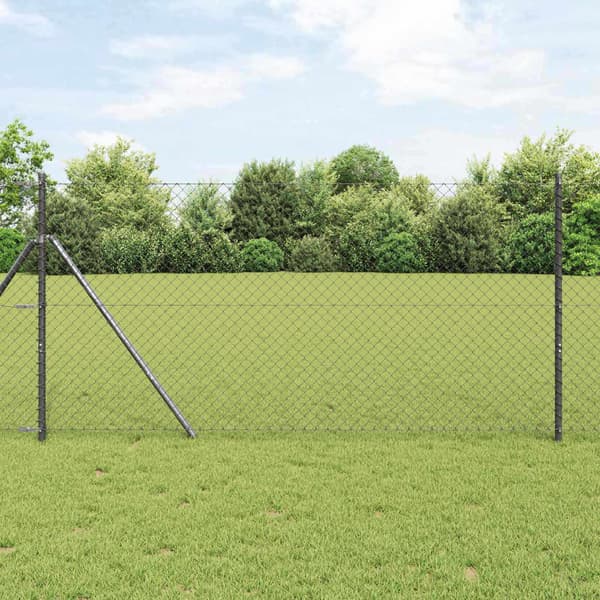 vidaXL Kjedegjerde Grå 25 x 1 m Stål