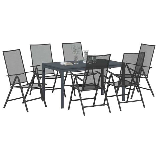 vidaXL Trädgårdsoffset 4 pcs Antracit Stål