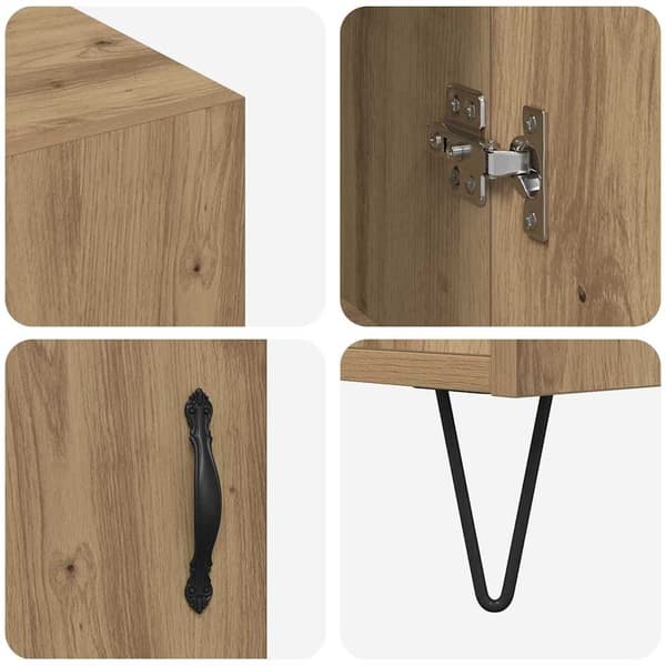 vidaXL Serviesskap Artisan Eik 90 x 32,5 x 80 cm Konstruert tre