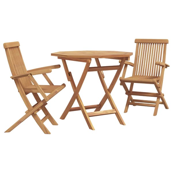vidaXL Hage Spisegruppe 3 pcs Brun Solid akasietre