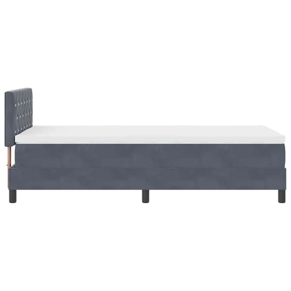 vidaXL Bäddfjäder med madrass Mörkgrå 90 x 200 cm Sammet