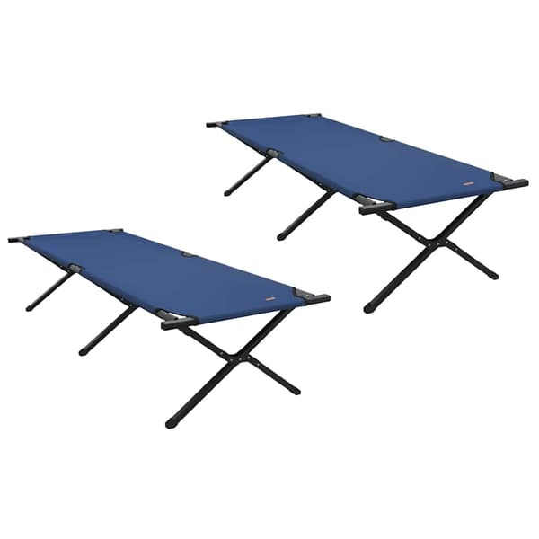 vidaXL Sammenleggbar camping seng 2 pcs Blå 210 x 80 x 46 cm