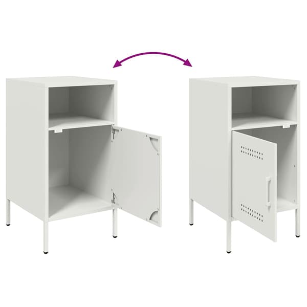 vidaXL Sängbord 2 st vit 36x39x68 cm stål