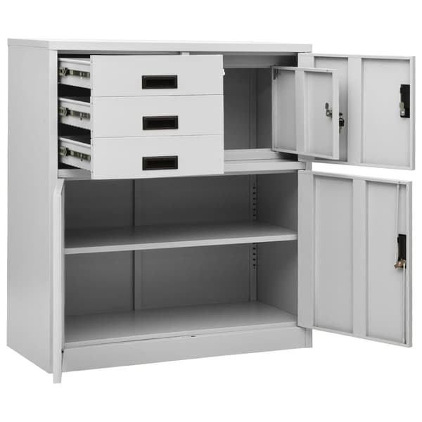 vidaXL Dokumentskåp ljusgrå 90x40x102 cm stål