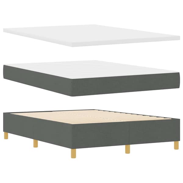 vidaXL Boxmadrass med madrass Mörkgrå 90x190 cm Tyg Mörkgrå