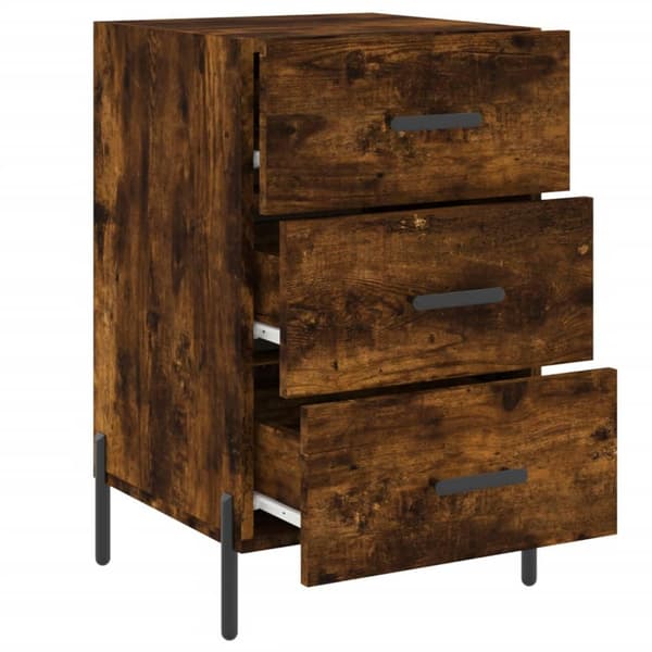 vidaXL Nattbord røkt eik 40x40x66 cm konstruert tre