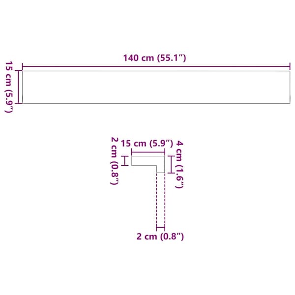 vidaXL Vinduskarmer 2 stk lysebrun 140x15x2 cm heltre eik