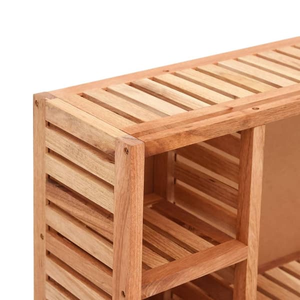 vidaXL Speilskap 80x17x34 cm heltre valnøtt