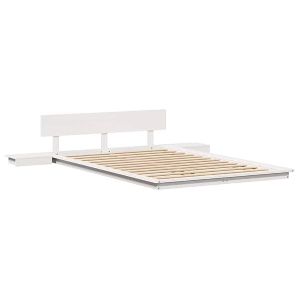 vidaXL Sängram Vit 120 x 200 cm trä