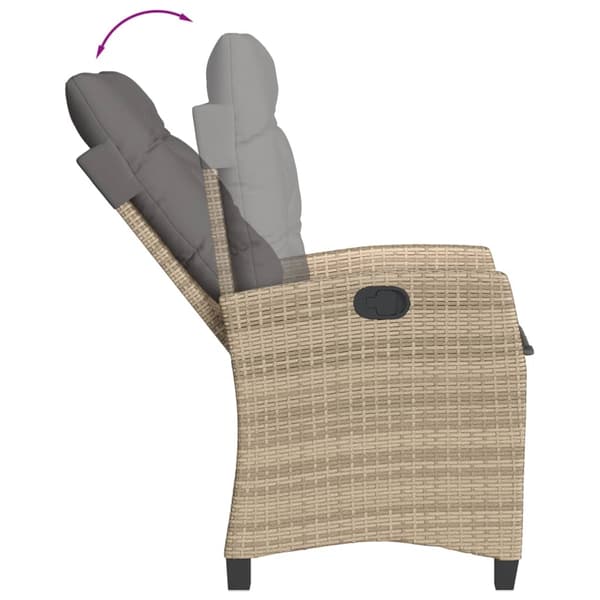 vidaXL Bistrogrupp med dynor 3 delar mixbeige konstrotting