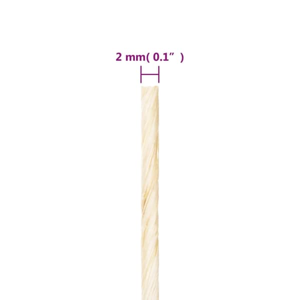 vidaXL Rep 100% sisal 2 mm 600 m