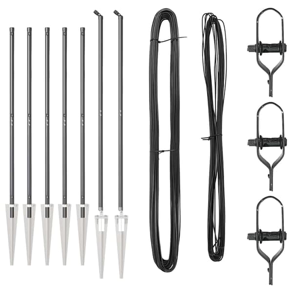 vidaXL Gjerdepåle 7 pcs Grå Stål