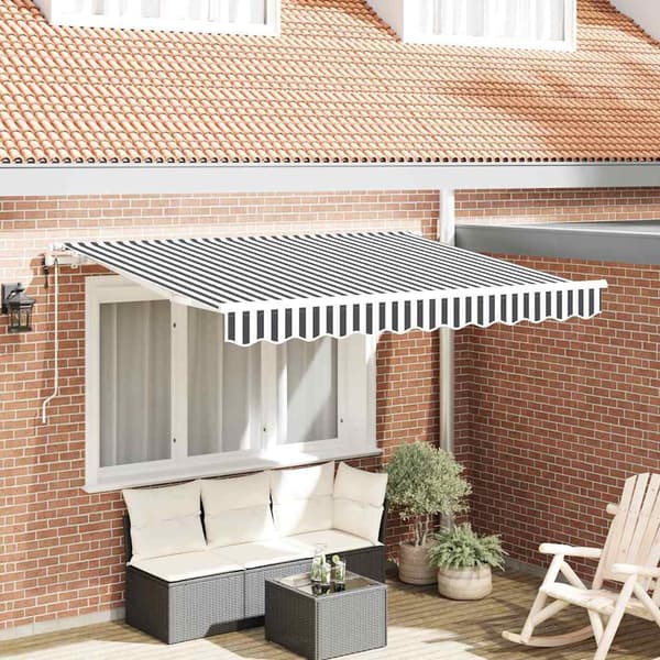 vidaXL Infällbar Markis Antracit 250 x 200 cm tyg