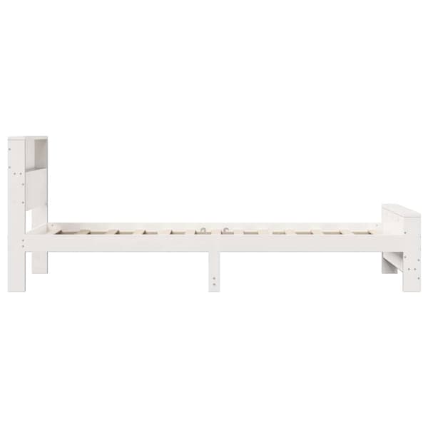 vidaXL Sengestamme med hodegjerde Hvit 90 x 190 cm Konstruert tre
