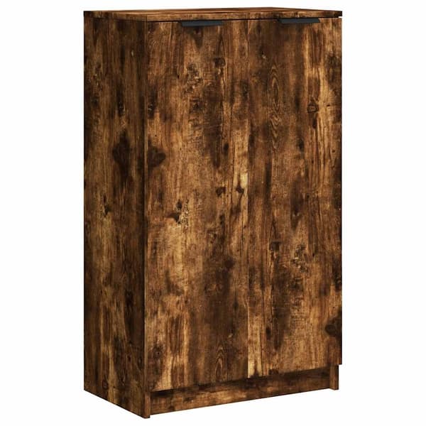 vidaXL Skoskap røkt eik 59x35x100 cm konstruert tre
