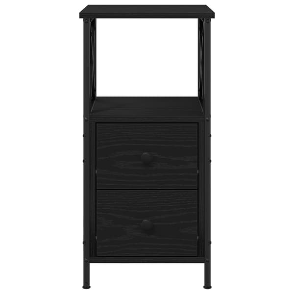 vidaXL Sängbord Svart ek MDF, Metall Medium Sängbord Rektangulär