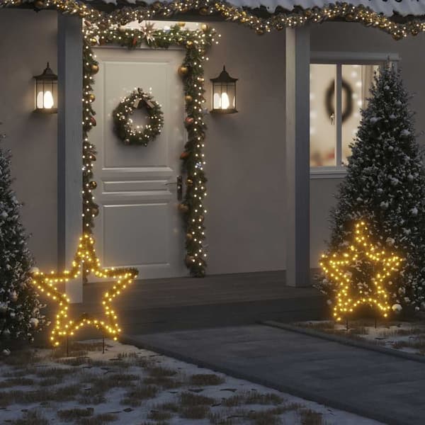 vidaXL Julelysdekorasjon med pigger stjerne 115 LEDs 85 cm