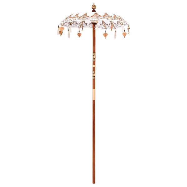 vidaXL Balinesisk Parasol Kräm 125 x 125 x 260 cm Bomull