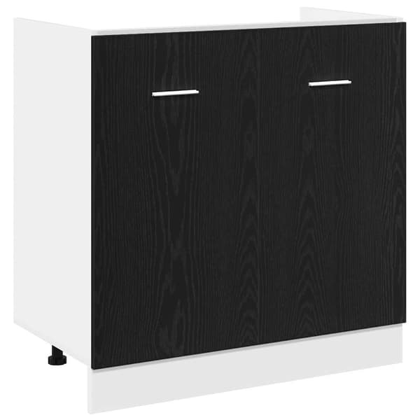 vidaXL Underskap til oppvaskkum svart eik 80x46x81,5 cm konstruert tre