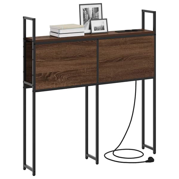 vidaXL Oppbevaringshodegjerde med Ladeplass brun eik 93 x 15 x 98 cm