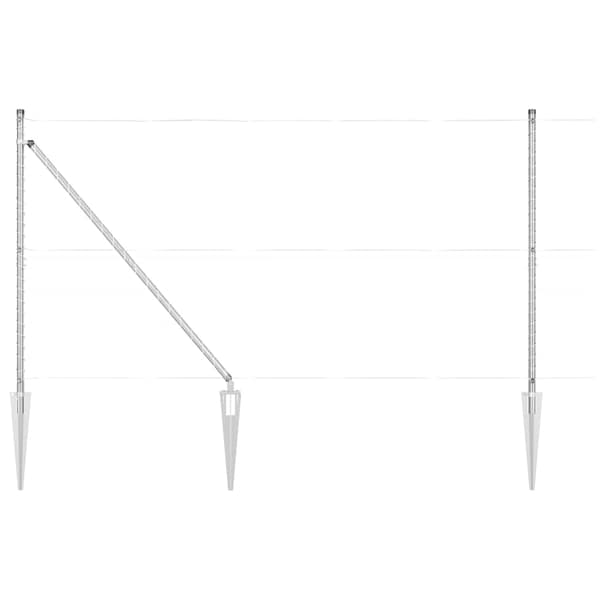 vidaXL Stängselstolpe 7 pcs Silver Stål