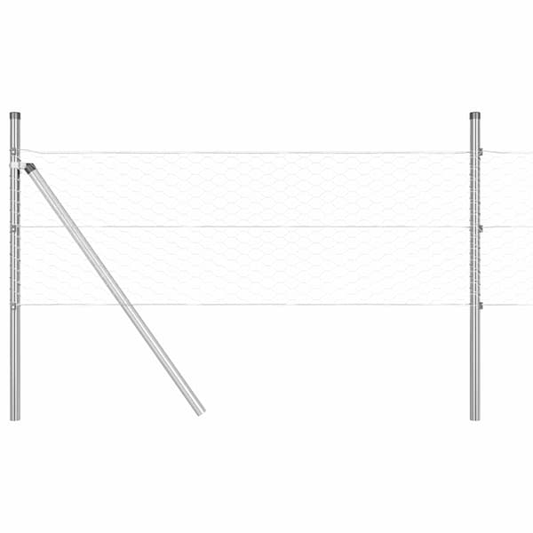 vidaXL Gjerdepåle sølv 10 x 0,4 m (36 mm mesh) Stål