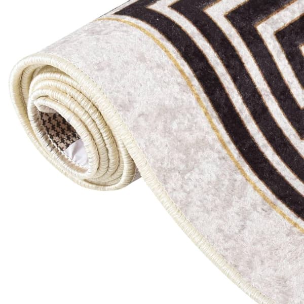 vidaXL Vaskbart teppe 190x300 cm lys beige sklisikker