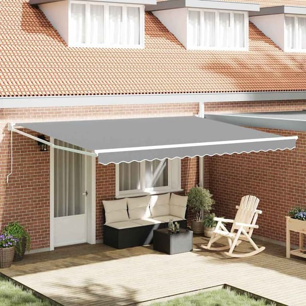 vidaXL Utdragbar markisram Vit 400 × 300 cm Aluminium