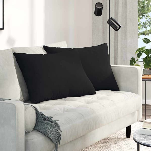 vidaXL Soffkuddar 2 st Svart 70 x 50 cm tyg