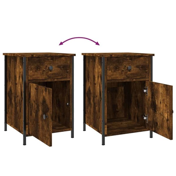 vidaXL Nattbord røkt eik 40x42x60 cm konstruert tre