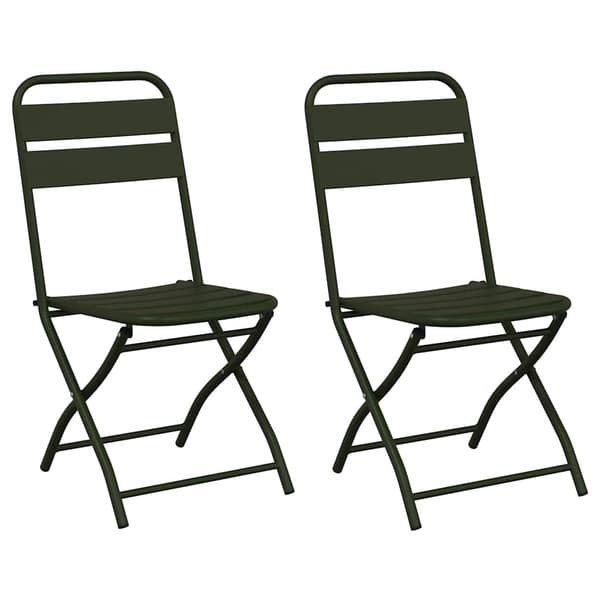 vidaXL Fällstol för trädgård 2 pcs Grön 42 x 52 x 82cm