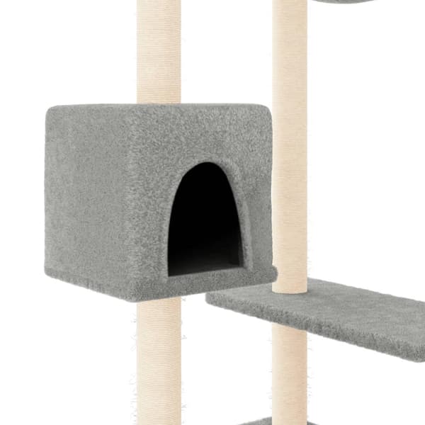 vidaXL Kattetre med klorestolper lysegrå 82 cm