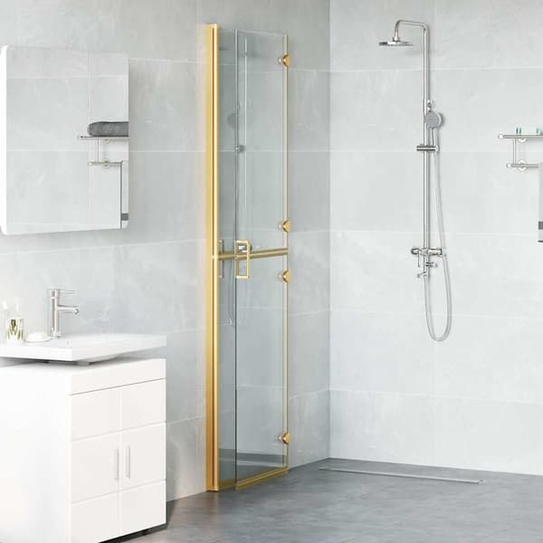 vidaXL Walk-In duschvägg Guld 110 x 6,5 x 190 cm