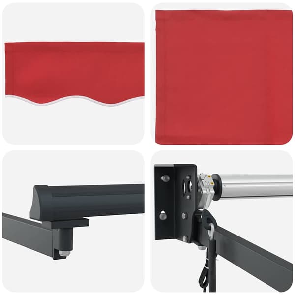 vidaXL Utfällbar markis Röd 400 × 300 cm Polyester och aluminium