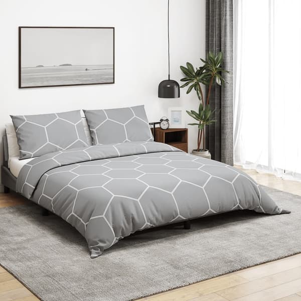 vidaXL Bäddset grå 225x220 cm bomull