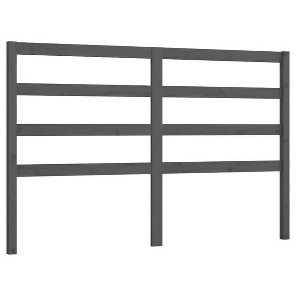 vidaXL Sengegavl grå 146x4x100 cm heltre furu