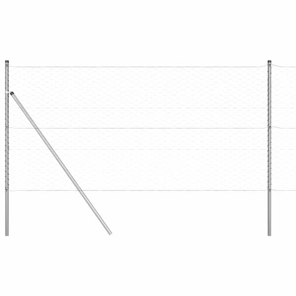 vidaXL Gjerdepåle sølv 25 x 1,2 m (50 mm mesh) Stål