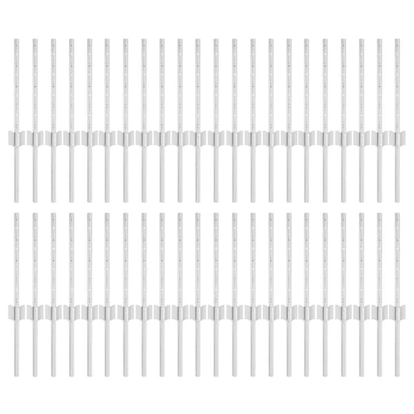vidaXL Stängselstolpe 44 pcs Silver 80 cm Stål